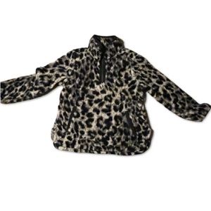 1/4 Zip Sherpa Fleece Leopard print. Like new very warm and comfy!